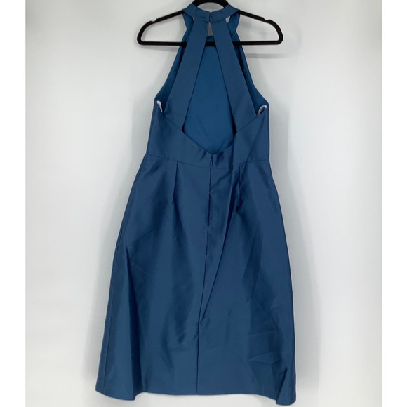 NEW! Alfred Sung Sz 14 High Neck Open Back Satin Cocktail Dress $200 msrp I21-16 - Picture 4 of 11